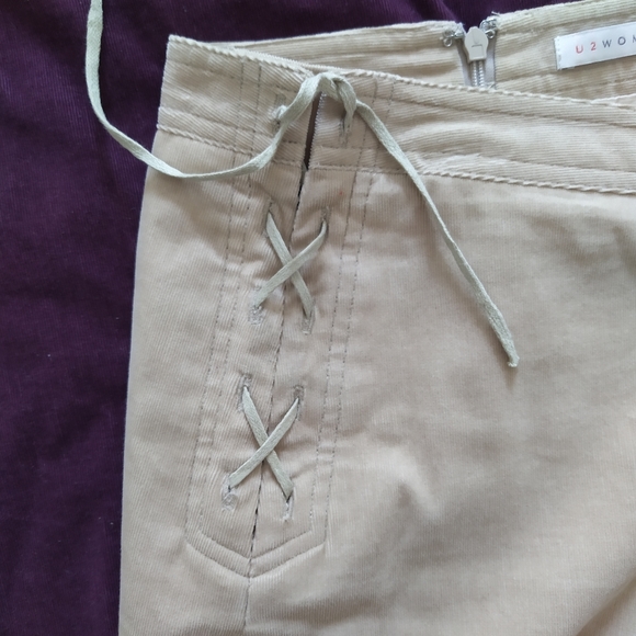 Lot of 2 High Waisted A Line Skirts Purple Beige - Picture 2 of 9